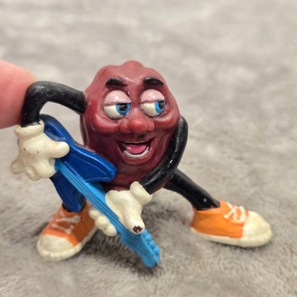 Vintage 1988 California Raisins Guitar Player PVC Figure Applause CALRAB 2 Inch